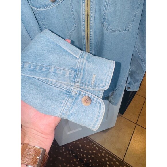 Vintage Y2K High Sierra Streetwear Utility Gorpcore Denim Zip  Jacket M Blue - Picture 9 of 10